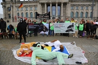 bmt-Protestaktion vor dem Berliner Reichstag 