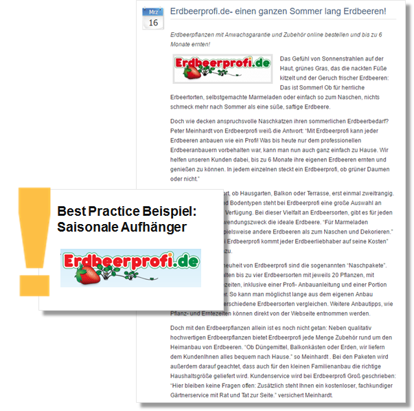 Pressemitteilung Erdbeerprofi mitTipps zum Anbau und Pflege von Erdbeerpflanzen