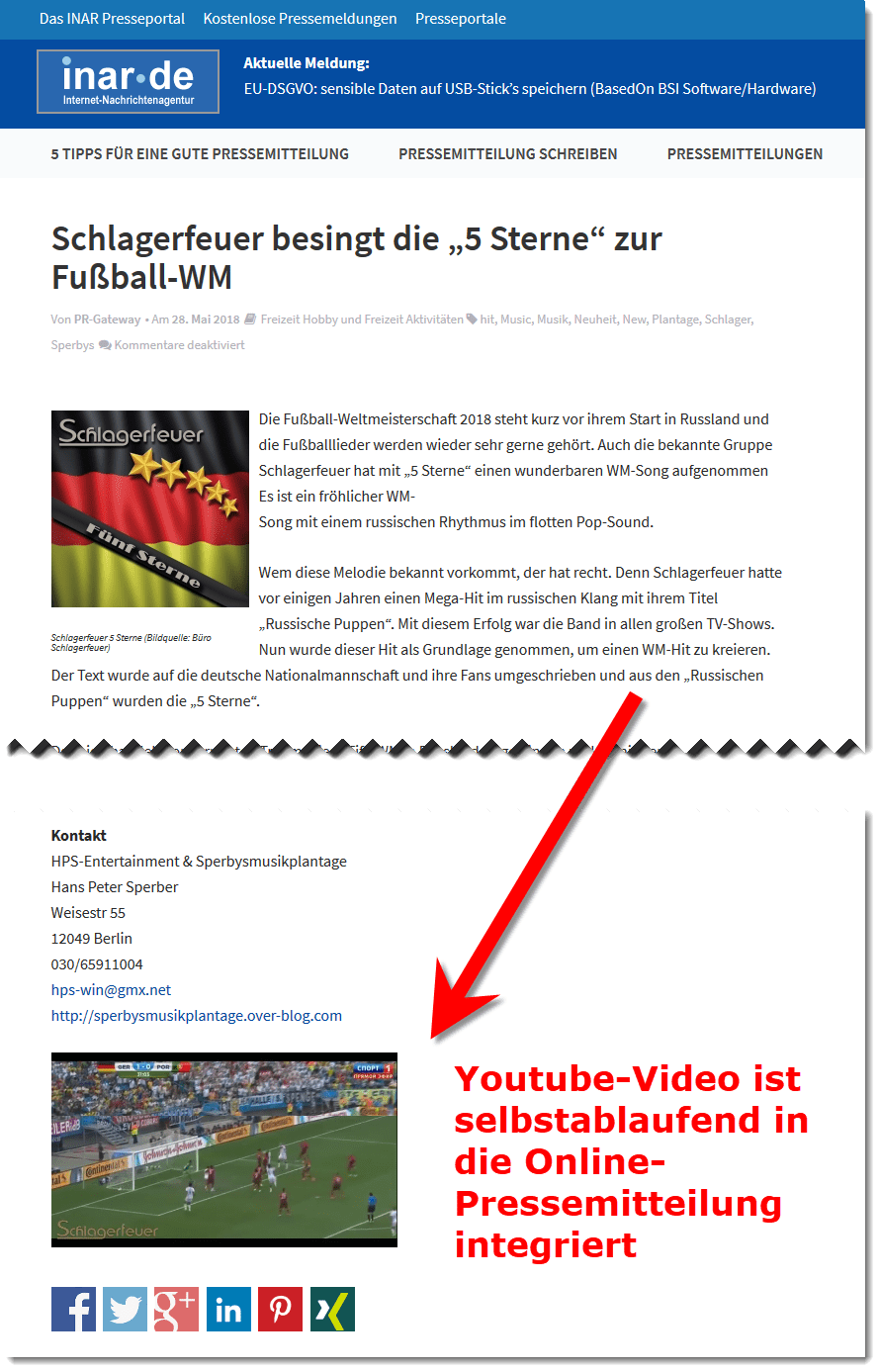 Direkt abspielbare Videos in Pressemitteilungen erhöhen die Klickrate um 270 Prozent.