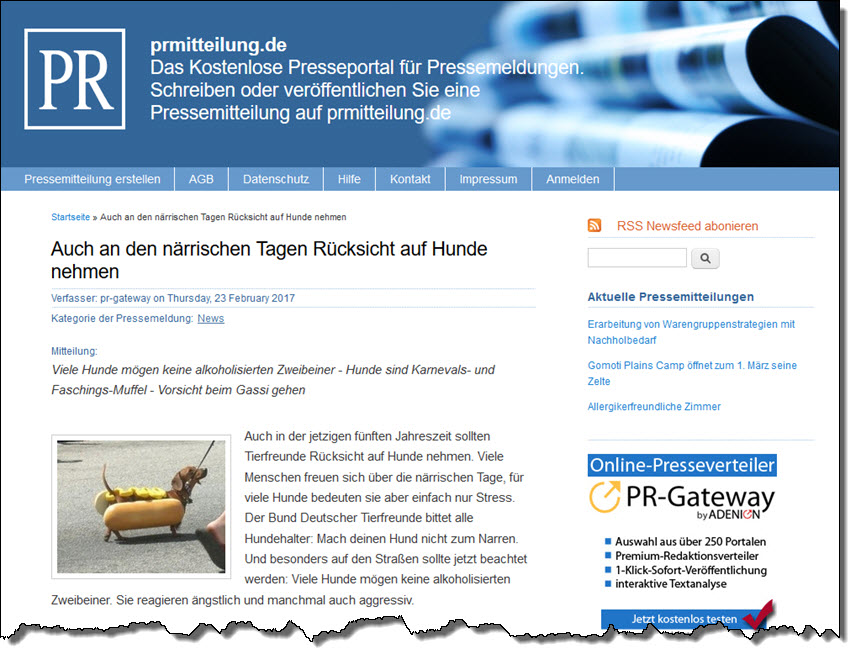 Wenn es zum Thema passt, kann ein Pressebild auch einfach nur lustig sein