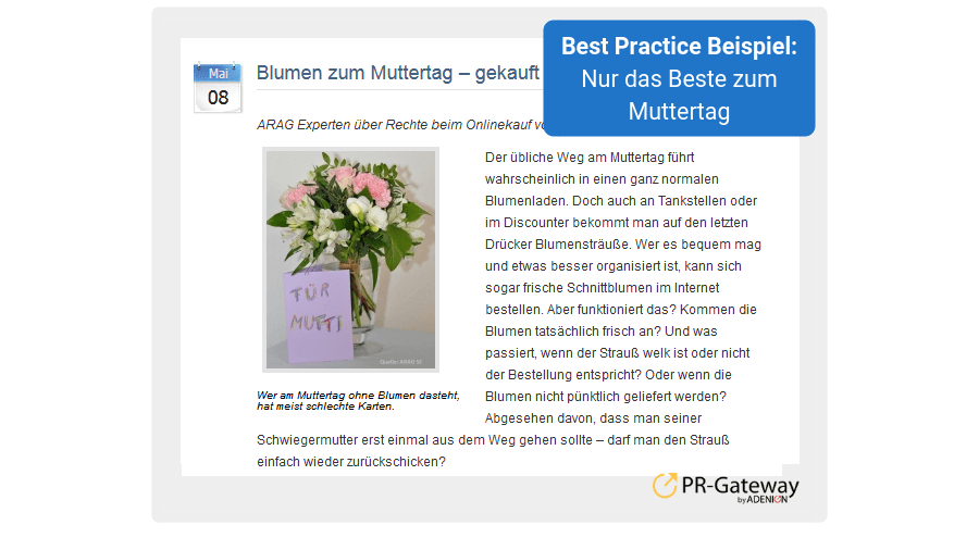 Frühjahrs-PR - Best Practice Beispiel 7: Muttertag