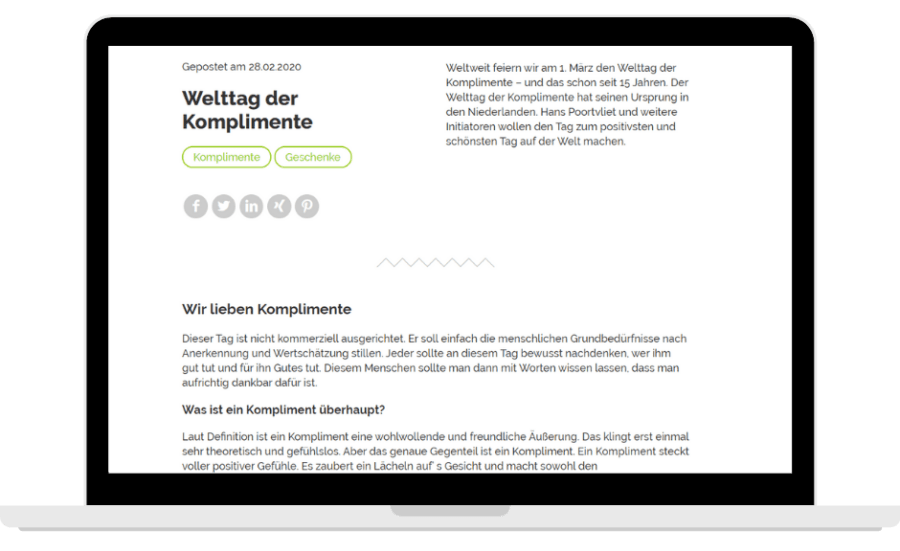 Blogbeitrag von Hansenobst zum "Tag der Komplimente"