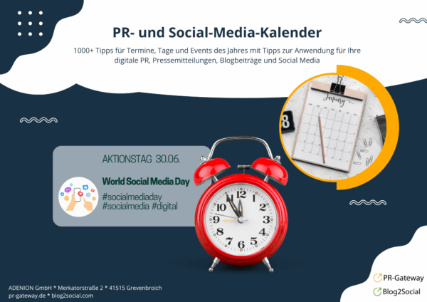 PR- und Social Media Redaktionskalender für die Content-Planung