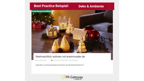 WeihnachtsPR Tipp Deko und Ambiente