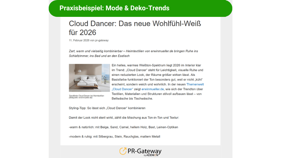 Frühlingsthemen für Pressemitteilungen: Dekotrends