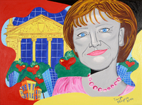Angela Merkel trifft auf Pop Art Kunst von Tanja Playner