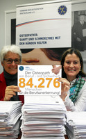 Viele Prominente dabei  Riesige Unterstützung für Unterschriftenkampagne der Osteopathen / VOD: Übergabe am Montag an Bundesgesundheitsminister Gröhe