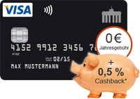Deutschland Kreditkarte - Cashback für Neukunden 3 Monate lang! *