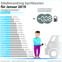 Tankmonat Januar 2019: Sturzflug der Kraftstoffpreise