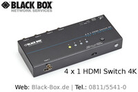 4K-HDMI-Switch von Black Box für UltraHD- und 3D-HDMI-Quellen