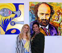 Prominente Künstler bei der Vernissage der Ausstellung "Kunstreise von Picasso bis heute"