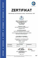 Erfahrungen mit HELP Akademie: erneut AZAV-TÜV-Zertifikat