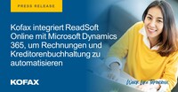 Kofax integriert ReadSoft Online in Microsoft Dynamics 365, um Rechnungen und Kreditorenbuchhaltung zu automatisieren