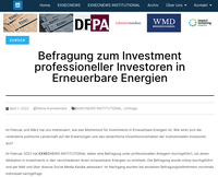 Umfrage: Wie wichtig sind Erneuerbare Energien bei Institutionals?