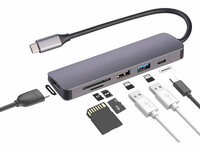 Callstel 6in1-Dockingstation, 4K HDMI, USB-C, PD