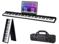 auvisio Faltbares Klavier, 88 halbgewichtete Leuchttasten