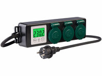 revolt 3-fach-Outdoor-Steckdosenleiste & -Energiekostenmesser